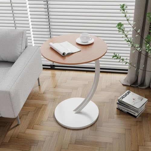 Table de chevet gain de place avec support renforcé blanc et or