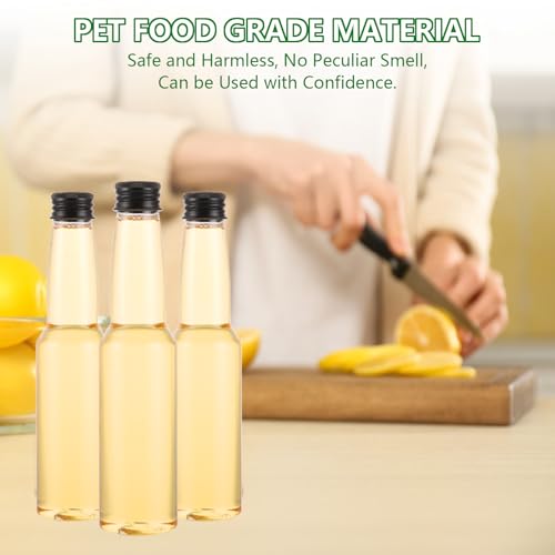 APACALI 20 Stück Kleine Flaschen zum Befüllen, 150ML Mini Likörflaschen mit Schraubverschlüssen und 2 Trichter, Likörflaschen zum Befüllen aus Kunststoff von Flüssigkeiten für Hochzeiten, Parties