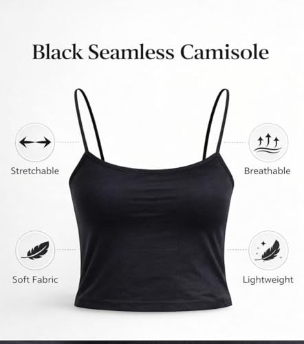 Image of Seamless Padded Bralette for Women | Free Size (Fits 28-32 Bust) | Stretchable Wireless Camisole Bra | Soft Comfortable Removable Pads