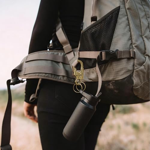 Image of Ahiller Double Locking Carabiner Clip - Zinc Alloy Mens Keychain for Keys | Unisex,Dual Press Double Lock, Anti Misopening,Heavy Duty,Suitable for Car Keys,Belt,Backpack,Hiking,Riding,Outdoor Camping