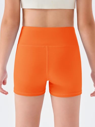Image of Haloumoning Girls Athletic Shorts Kids High Waisted Yoga Dance Biker Shorts Comfy Gymnastics Shorts 5-14Y