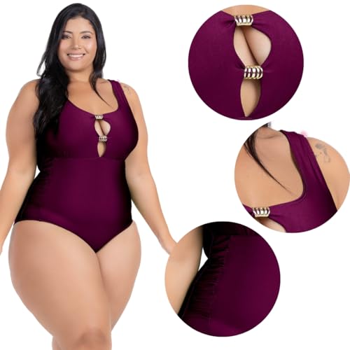 Maio Body Praia Acinturado Plus Size Modela Cintura Liso Casual Decote Abertura Sem Bojo Alças Larga