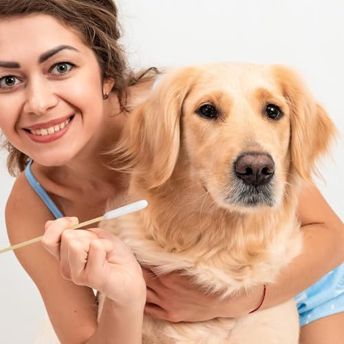DASHUAIGE 120 STK Ohrreinigung für Hunde Holz Haustiere Ohrreiniger Ohrreinigungsstäbchen Haustier Lang Wattestäbchen Hunde Wattestäbchen für Haustiere, Katze, Hund, 15 cm