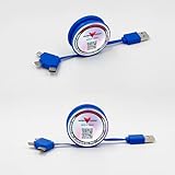 1 meter cable length, retractable 3-in-1 multi cable adapter: TYPE C, Micro USB, 2 in 1 connector