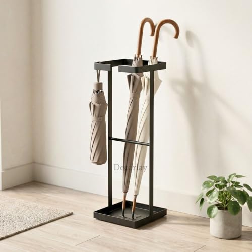 Image of Decorlay Wrought Iron Umbrella Carrying Stand Rack for Canes, Walking Sticks, Indoor Holder Living Room Corner Free Golf Kit Stick Walking Stick & Cane (Black)