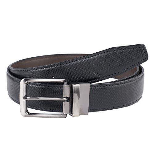 Image of Keviv PU-Leather Formal, Casual & Reversible Belts For Men (Black /Brown) (GB-)
