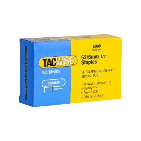 Tacwise 0331 Type 53 / 6 mm Heavy Duty Galvanised Staples, Pack of 5,000 Cover