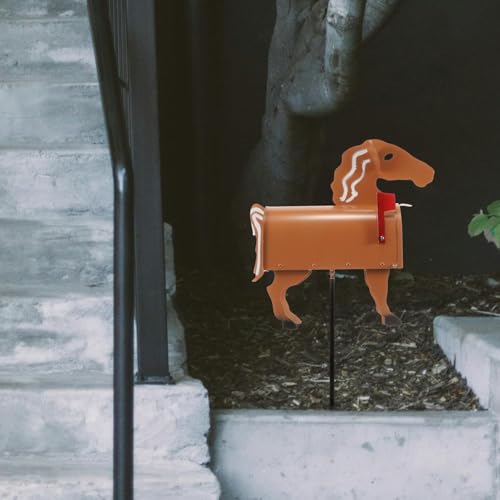 Boîte aux lettres extérieure décorative jardin en fer forme cheval - 8
