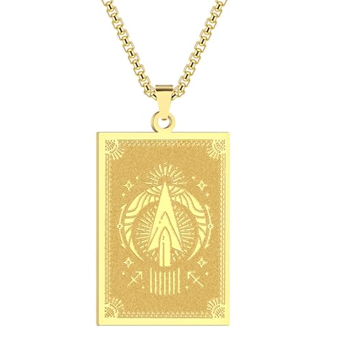 Collier Sagittaire en or et métal géométrique, le ras-du-cou tendance