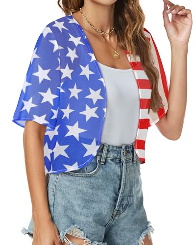 Image of ZNVGIRL Women Shrug Chiffon Cardigans Open Front Short Sleeve Bolero for Evening Dressy 2026