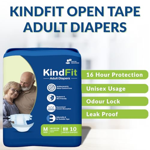 Image of Open Tape Diapers - M Size 10 Pcs Soft Elastic Briefs