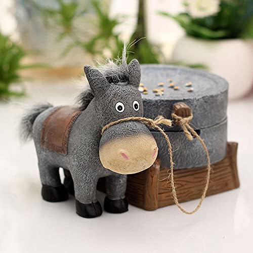 Cute Personality Trend Donkey Cart Creative Ashtray with Cover Home Office Decoration Gift image 3