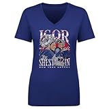500 LEVEL Igor Shesterkin New York R Vintage Women's V-Neck T-Shirt (Royal Blue, Large)