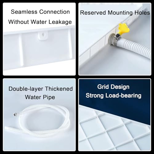 Taca ociekowa ociekowa z rurką do centralnej klimatyzacji okno odżywka kondensat przenośny odpowiedni rozdzielacz, uniwersalna plastikowa miska odpływowa kondensatu - tacka ociekowa AC z odpływem do