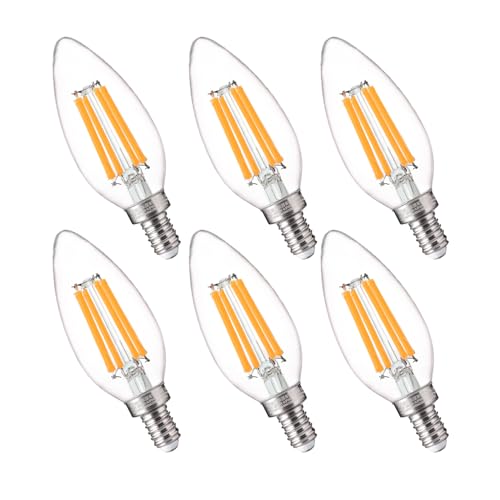 Image of FLSNT 100W Equivalent LED Candelabra Bulbs, 800LM Dimmable B11 E12 LED Chandelier Light Bulbs, 5.5W, 2700K Soft White, 6 Pack