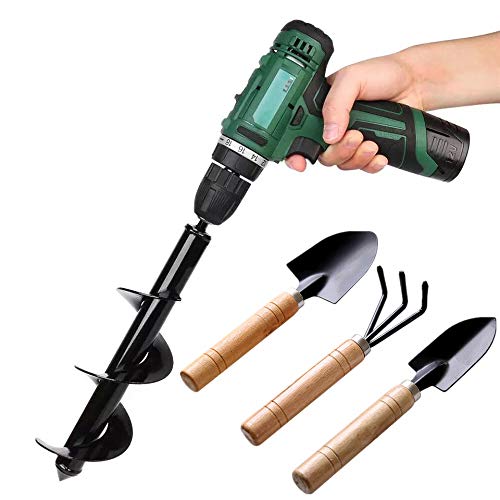 Auger Drill Bit Garden Plant Tool Flower Bulb Auger Spiral Hole Drill Rapid