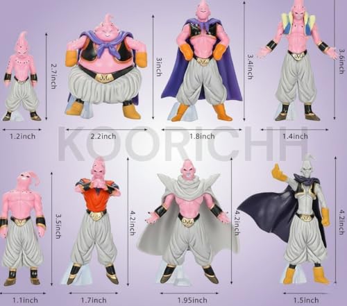 Image of Majin Buu Action Figure Set | Dragon Ball Z Anime PVC Collectible Figurines | Kids Toy & Showpiece for Desk, Shelf & Gift