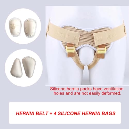 Faja para Hernia con 4 Almohadillas de Silicona, Soporte para Hernia Inguinal miniatura 2