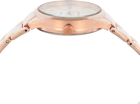 Amazon | 日本製ムーブメント シンプル3針ピンクゴールドにシェル文字