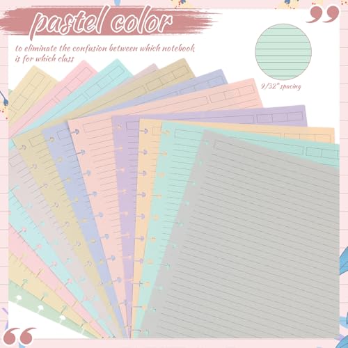 Papier ligné coloré PerKoop format lettre 11 disques pour la recharge de journal - 3