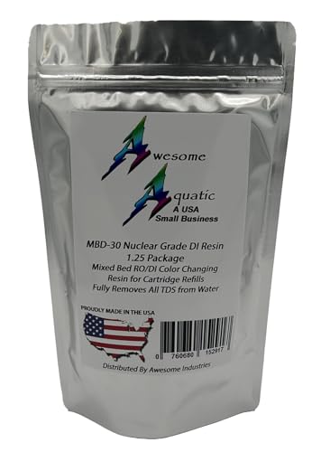 Image of Awesome Aquatic Mixed Bed DI Resin 1.25 lb Resintech MBD-30 Nuclear Grade Color Changing DI Resin Deionization RO /DI 10 inch Filter Cartridge Refill (1.25 lb) (Pack of 3)