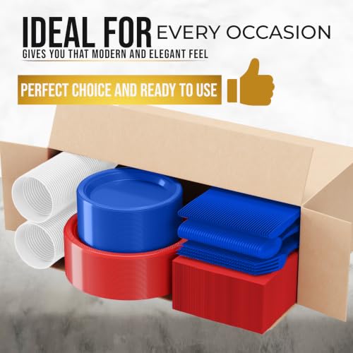 Image of Exquisite 350 Pcs Patriotic Plates and Napkins Party Supplies Plate Sets