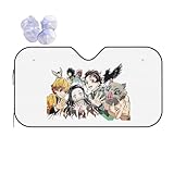 人気 滅鬼の刃 サンシェード 車フロントガラスカバー 遮光 断熱 車用 サンシェード 紫外線カット プライバシー保護 日除け 夏冬兼用 折畳み 便利 吸盤付き 簡単取付 カー用品 130x70cm