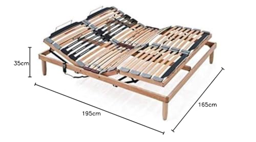Evergreenweb Elektrischer Lattenrost 165x195 cm, Orthopädisch mit motorisierter Kopf und Fußteilverstellung, Holzlattenrost mit Verstärkte Füße Angebot 3-Zonen-Steifigkeitsregler, Modell Lemon – Bild 3