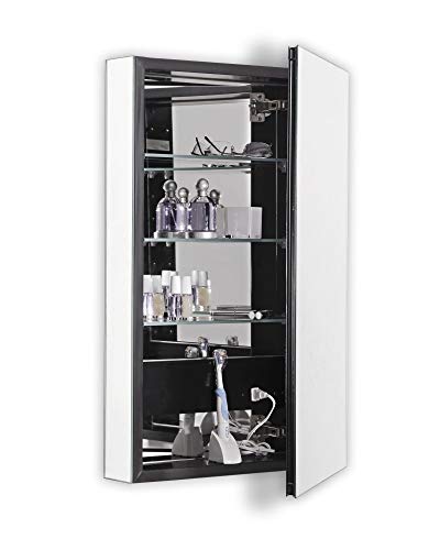 Robern Plm2440Bre Polished Edge, Black Interior, Electric ̶ Right Hinge Pl Series 24" X 40" Flat Top Cabinet #TOP25