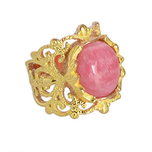 Bague rhodochrosite argent 925 et or, le cadeau délicat idéal pour femme