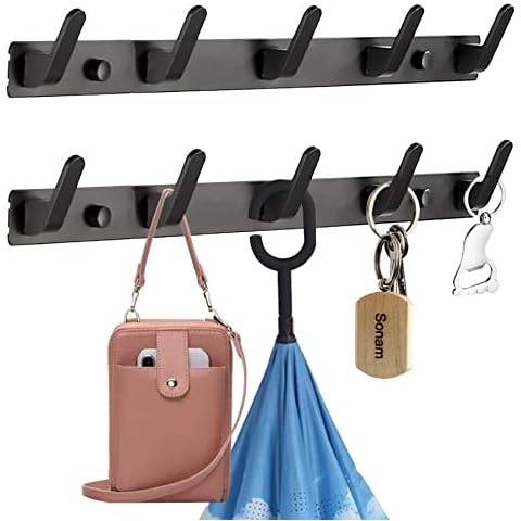 Perchero Soporte 5 Ganchos Curious Fish Negro Mate Cover