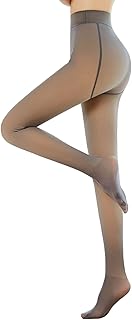 Sponsored Ad - Fleece Tights,Fake Translucent Nude Tights Fleece,Warm Tights for Women, High Waist Thermal Pantyhose