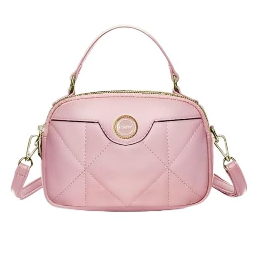 Bolsa Casual Feminina Tiracolo Alça Transversal Pequena Forrada Porta Celular Bolsinha Ombro Balada Dia a Dia Estilosa Moda Fashion (Rosa)