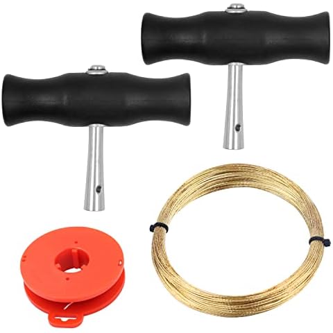 Abnaok Car Windshield Removal Tool, Windscreen Removal Tool Kit Windscreen Window Glass Cutting Wire with 2 PCS T-shaped Handles Cover