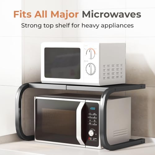 Image of HomeEssentials Multipurpose Microwave Stand - Space-Saving Kitchen Rack for OTG, Oven, Mixer & More | Durable, Rust-Resistant Countertop Storage Organizer for Home & Kitchen