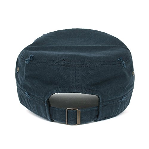 Ililily Distressed Cotton Cadet Cap With Adjustable Strap Army Style Hat (Cadet_527_5) #TOP3