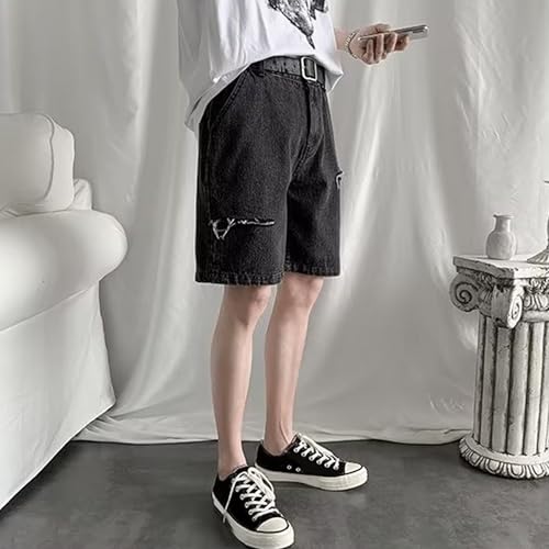 Jorts en denim homme short en jean décontracté perforé été