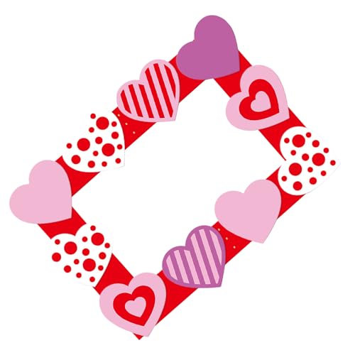 TOYZFRIENDY Marco de Fotos de Papel para San Valentín 70X50 CM Accesorio para Fotomatón Forma de Corazón Decoración Romántica para Bodas y Sesiones de Fotos