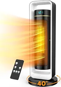 72CM 2000/1000 Watts PTC Ceramic Room Heater for Home w/Remote, 12H Timer, Overheat & Tip-Over Protection, ISI Approved, Electric Fan Heater Ideal for Small and Medium Area up to 300 sq.ft