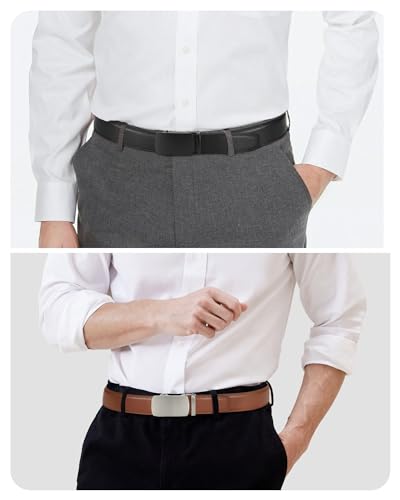 Image of CHAOREN Leather Ratchet Belt Men 2 Pack - Customizable Fit, Effortless Style (35mm)