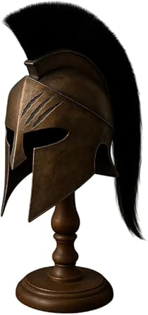 Limited Edition 300 Movie King Leonidas Spartan Helmet With Wooden Stand,18G Spartan Warrior For Halloween
