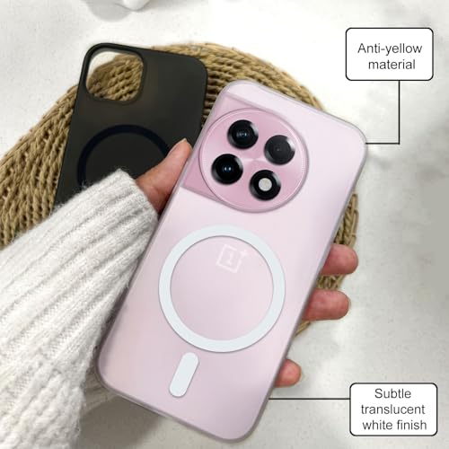 Image of COLORflow Back Cover Compatible with OnePlus 11R 5G | White Matte Finish | MAG-Safe | Slim Soft Touch Case with Anti-Slip Grip & Camera Protection