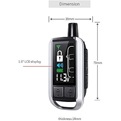 EASYGUARD EC206-A 2 Way car Alarm System with Rechargeable LCD Pager Display keyless Entry Shock Alarm Warning Remote Trunk Release 868Mhz DC12V