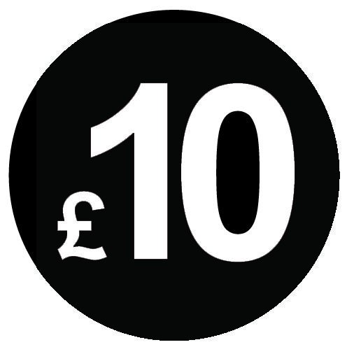 £ Black Price Stickers - 20mm, £10, 10000 — image 1
