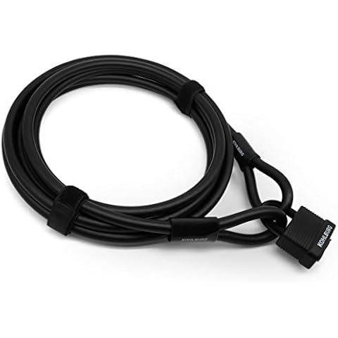KOHLBURG Cable Lock 5 Meters / 197” Long - Steel Cable 5 m for Bicycle with Hook and Loop Fasteners - Steel Cable 500 cm for Garden Furniture & as Bike Lock - with Easy Locking-Mechanism Cover