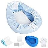 Artojoy Bedpan Set with 30 Super Absorbent Pads 30 Disposable Liners 100 Gloves, Bedpan for Elderly Females Women and Men, Extra Large Adult Potty for Bedridden Patients