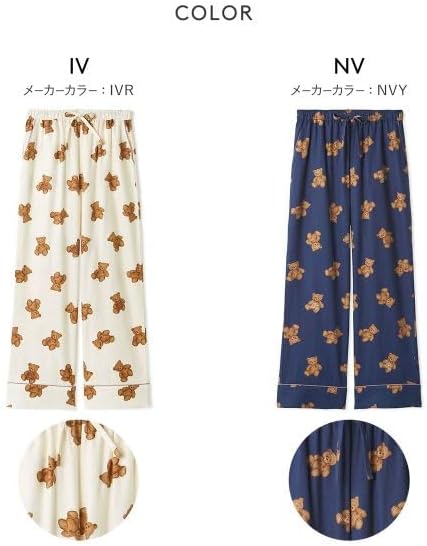 Amazon | ジェラートピケ レディース HOLIDAY ベア柄ネルロングパンツ