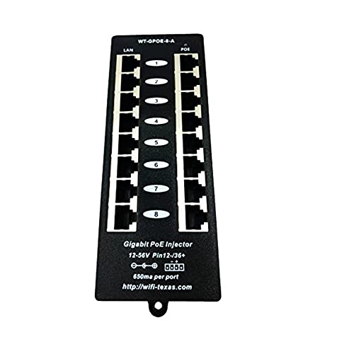 Injecteur PoE Gigabit 8 ports ZHANGQING passif compatible 48V 56V pour reseau performant
