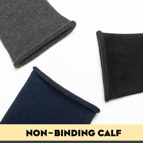 LIXIA Women Non Binding Merino Wool Socks 3/6 Pairs Pack- Wide Calf Good for Circulation - No Compression Warm Breathable2