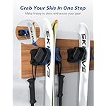 Ski & Snowboard Wall Rack, Ski Wall Mount & Ski Rack Wall Mount for Garage Space-Saving, Winter Gear Organizer, Fits Any Ski or Snowboard, Nonslip Ski Holders, Garage Organization, 2 Pack - Image 2